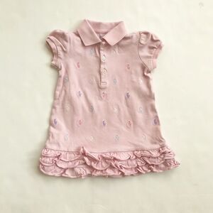 Ralph Lauren pink embroidered dress EUC 18 months